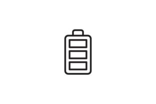 Outlined Single Battery Icon 3 for Real Embroidery Projects