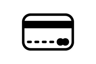 Practical Take on the Credit Card, Money Outline Icon for Embroidery Projects